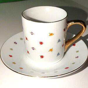 1998 Coffee Tea My Friends & Me Demitasse Mini Cup Saucer BAND Creations China